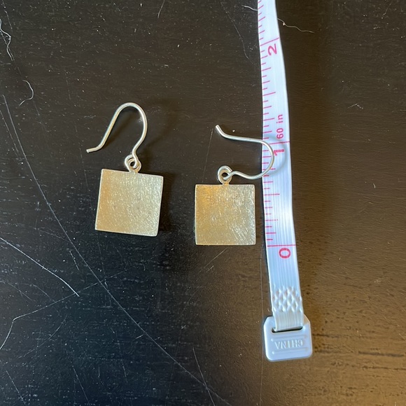 Simple 925 Sterling Silver Drop Earrings - Picture 3 of 3